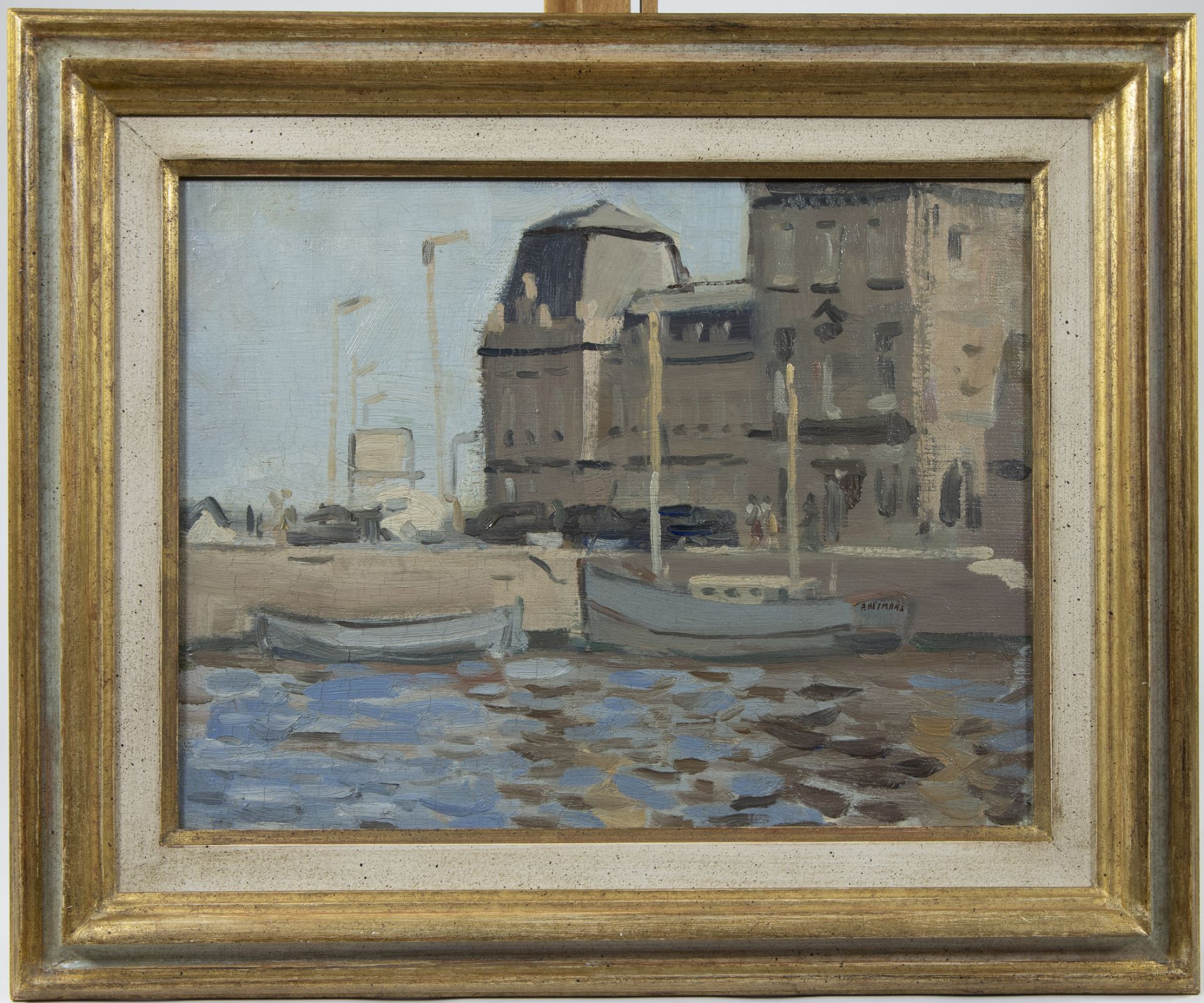 Pierre HEYMANS, oil on canvas Port of Ostend, signed - Image 2 of 4