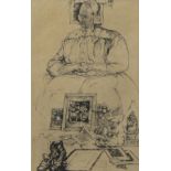 Jules DE BRUYCKER (1870-1945), etching La vieille marchande, numbered 104/122 and signed