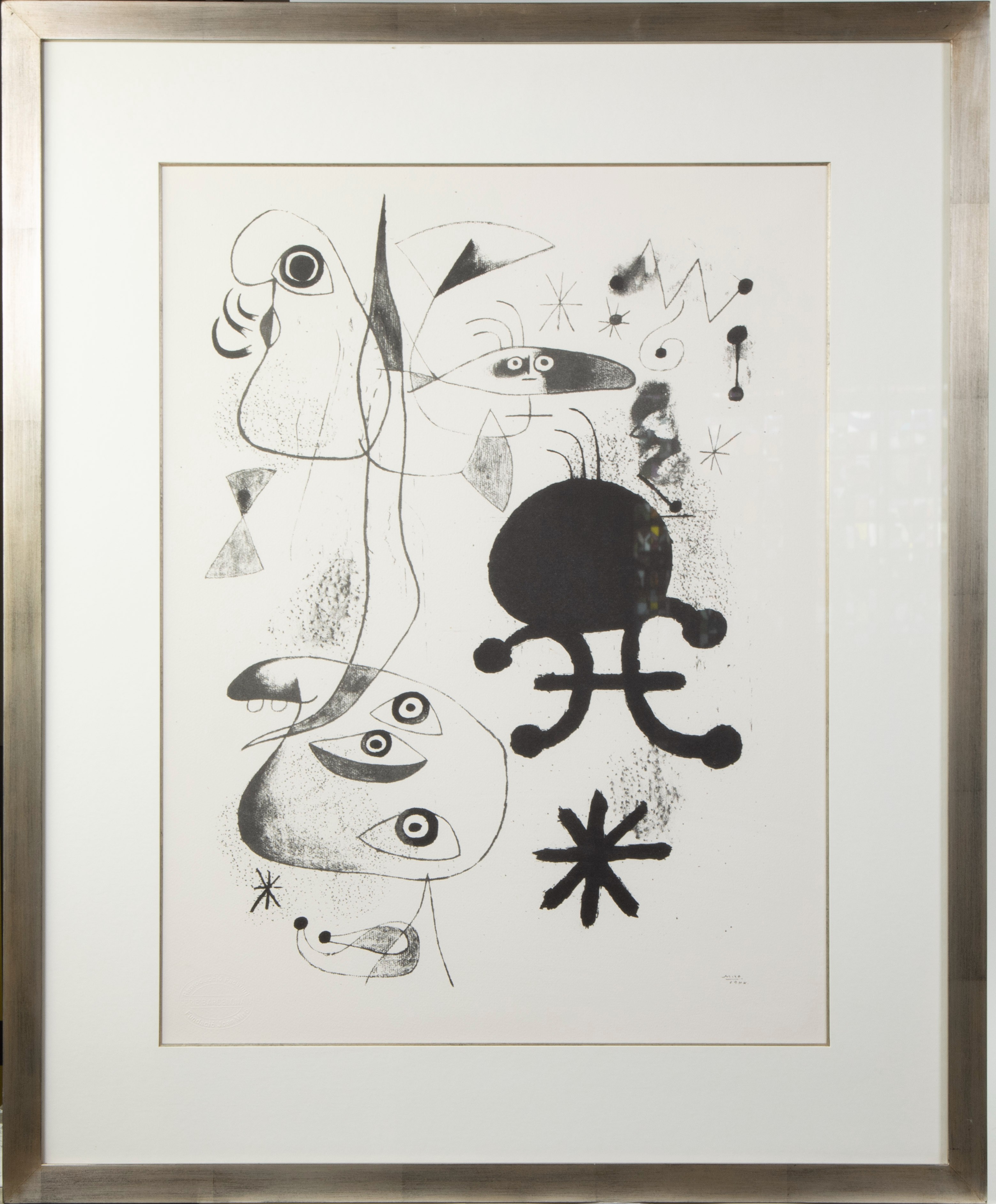 Joan MIRO (1893-1983), lithograph, signed and dated 1944 in the plate., stamp Reissue facsimile, Bar - Image 2 of 4