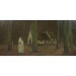 Louis TAEYMANS (1874-1937), oil on canvas Chapel in the woods, signed