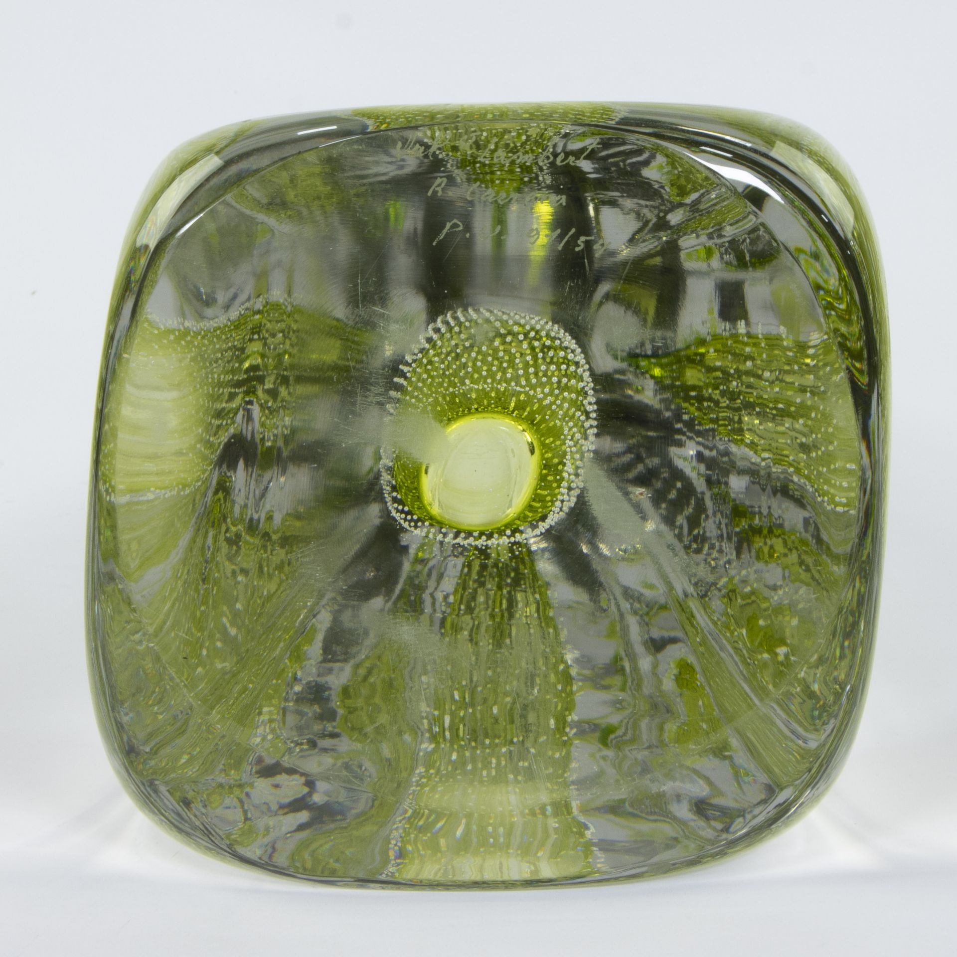 Val Saint Lambert glass sculpture with original label - Image 5 of 5