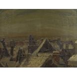 Charles René CALLEWAERT (1893-1936), oil on canvas Ghent rooftops, signed