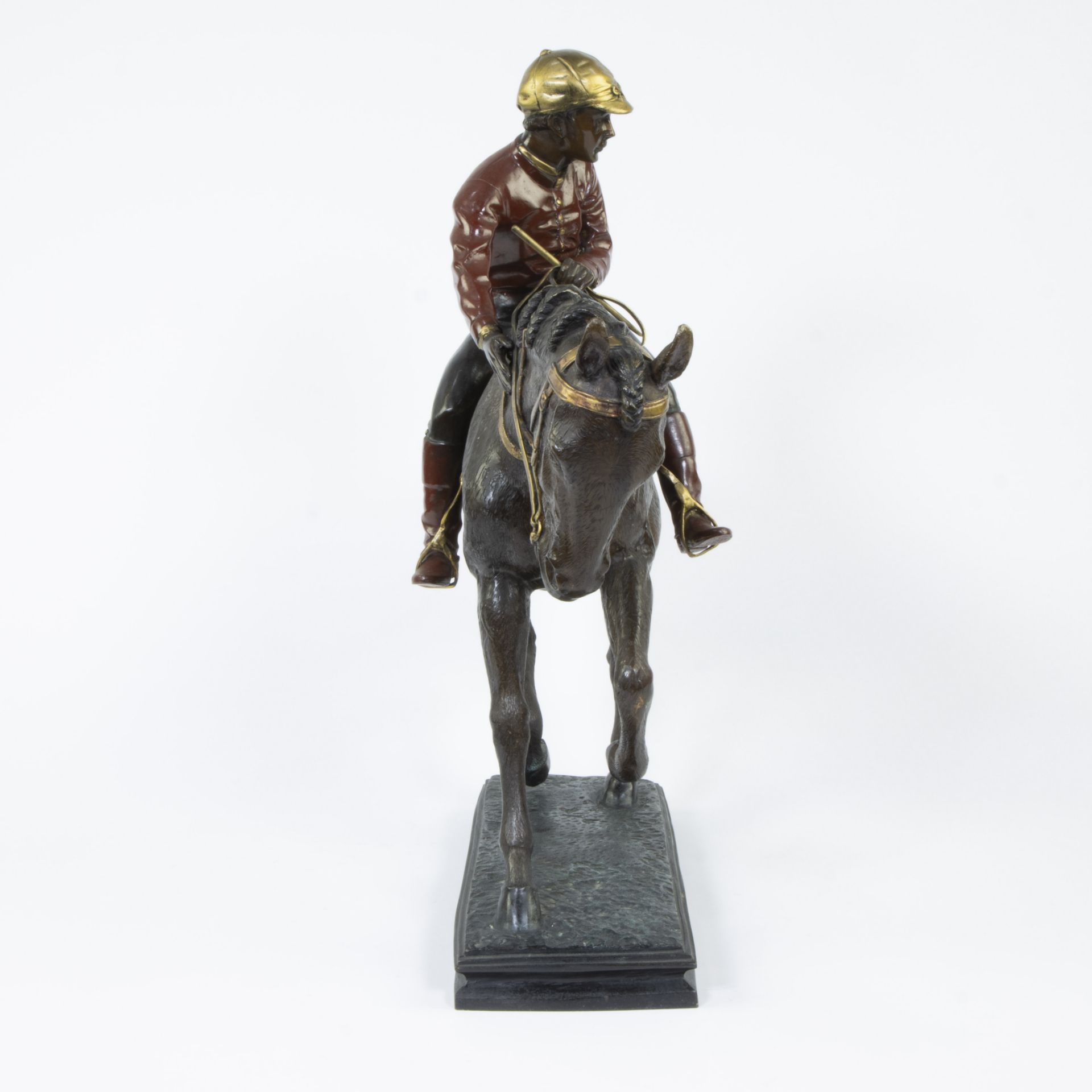Polychromed bronze horse with Jockey, after Isidore Jules BONHEUR - Bild 5 aus 5