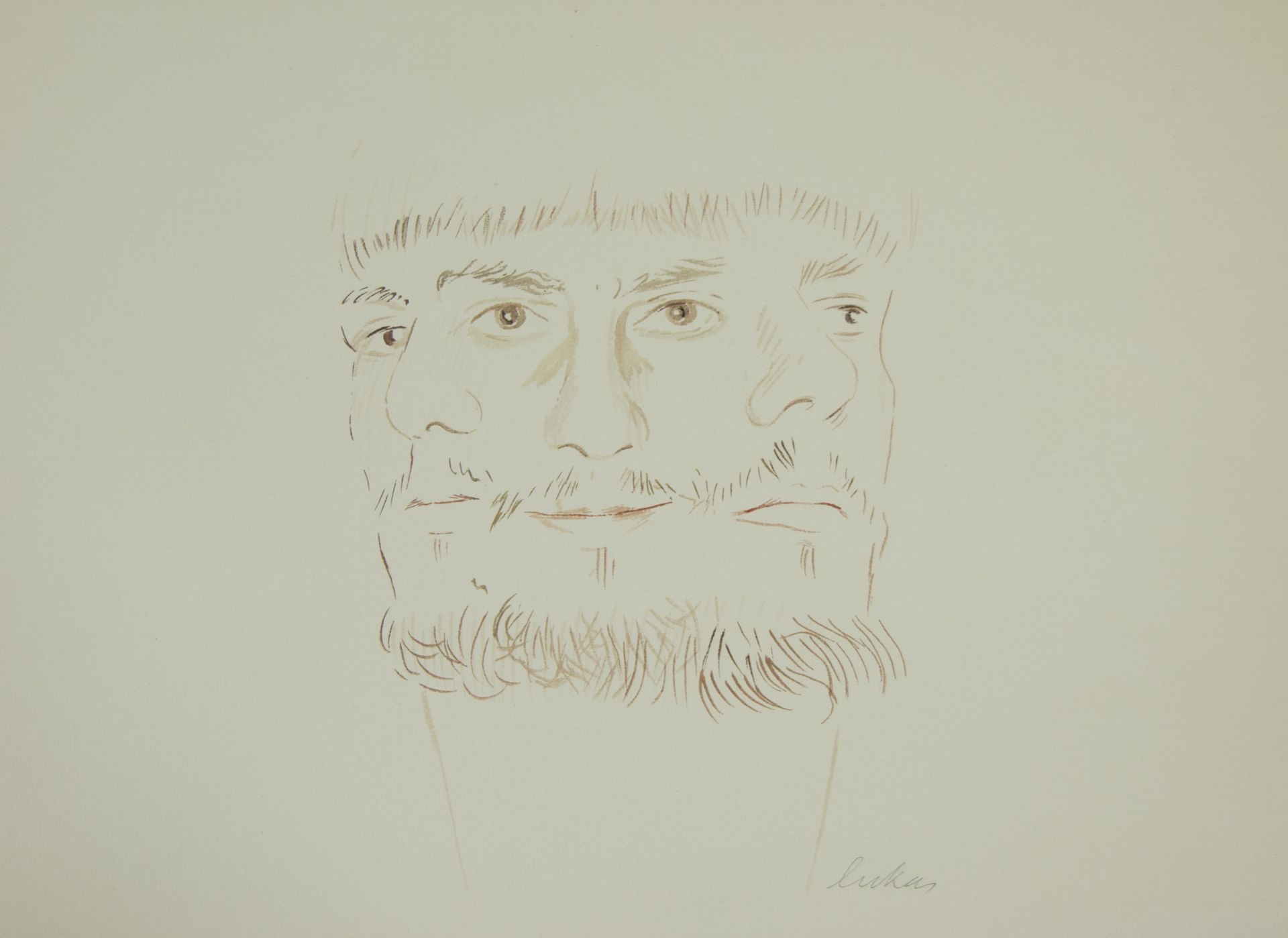 Lucas De Vuyst, a linocut and 2 watercolours, signed, added etching Miki VAN DER EECKEN - diploma Lu - Bild 3 aus 9