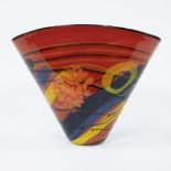 Ioan Nemtoi conical mouth-blown colourful vase