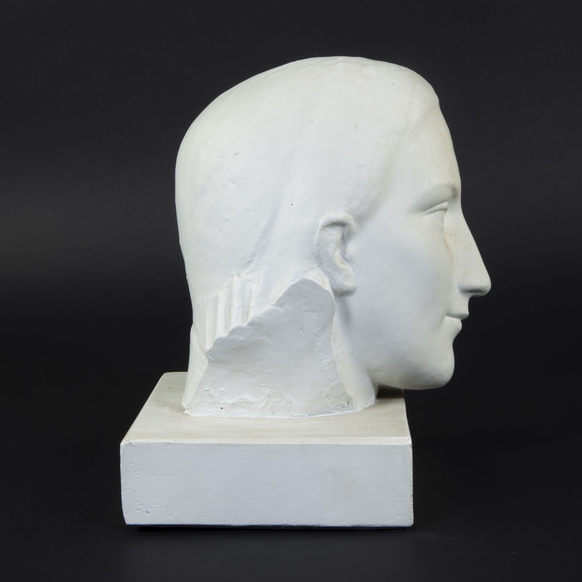 George MINNE (1866-1941), patinated plaster sculpture of a girl's head 1937, signed - Bild 4 aus 5