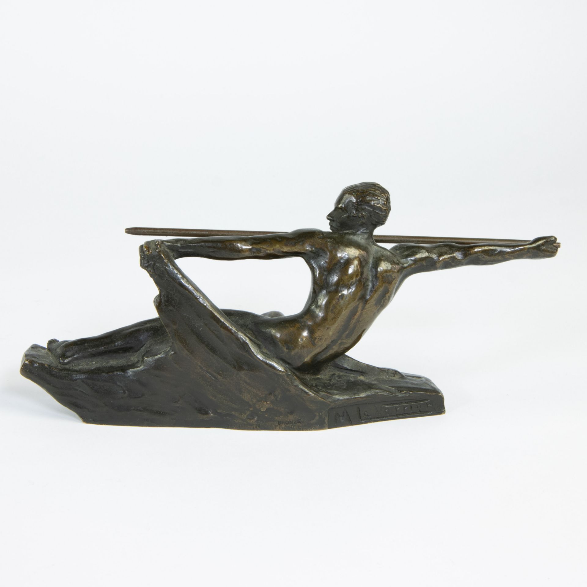 Max LE VERRIER (1891-1973,) Bronze, the javelin thrower, signed - Bild 3 aus 5