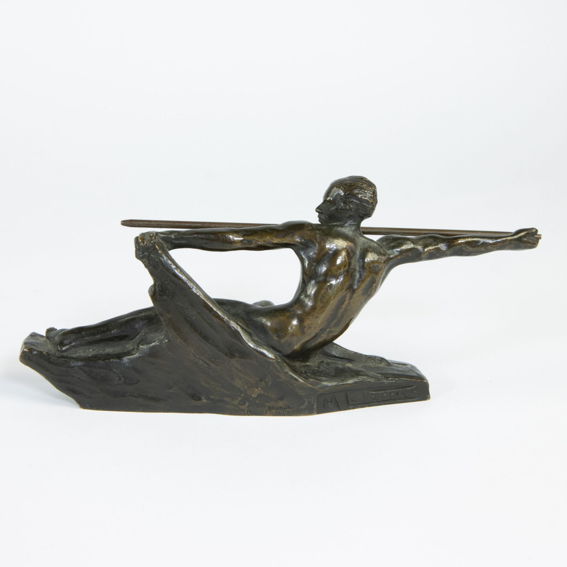 Max LE VERRIER (1891-1973,) Bronze, the javelin thrower, signed - Image 3 of 5