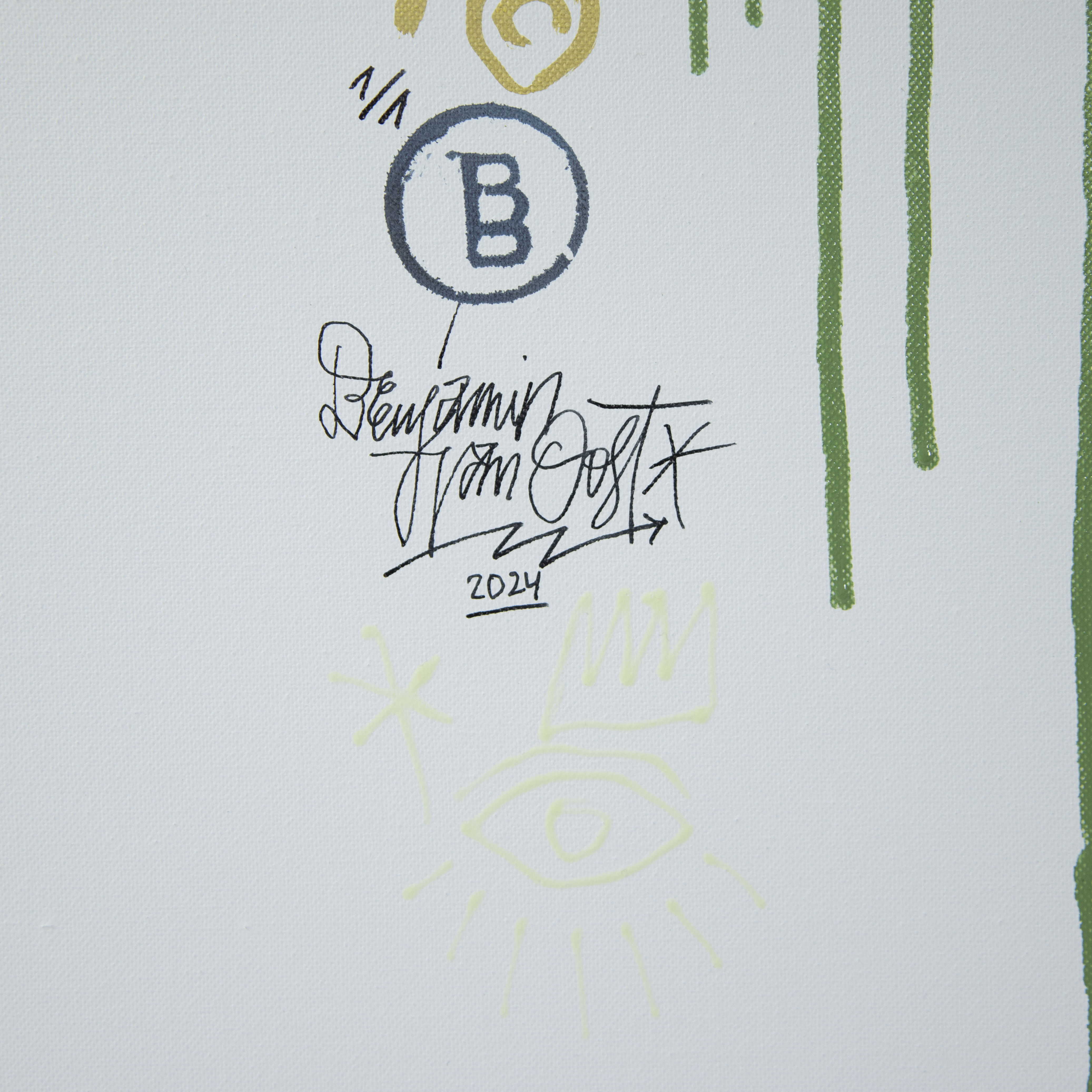 Benjamin Van Oost, oil on canvas 'Bambam-Theonemanfactory', signed and dated 2024 - Image 2 of 3