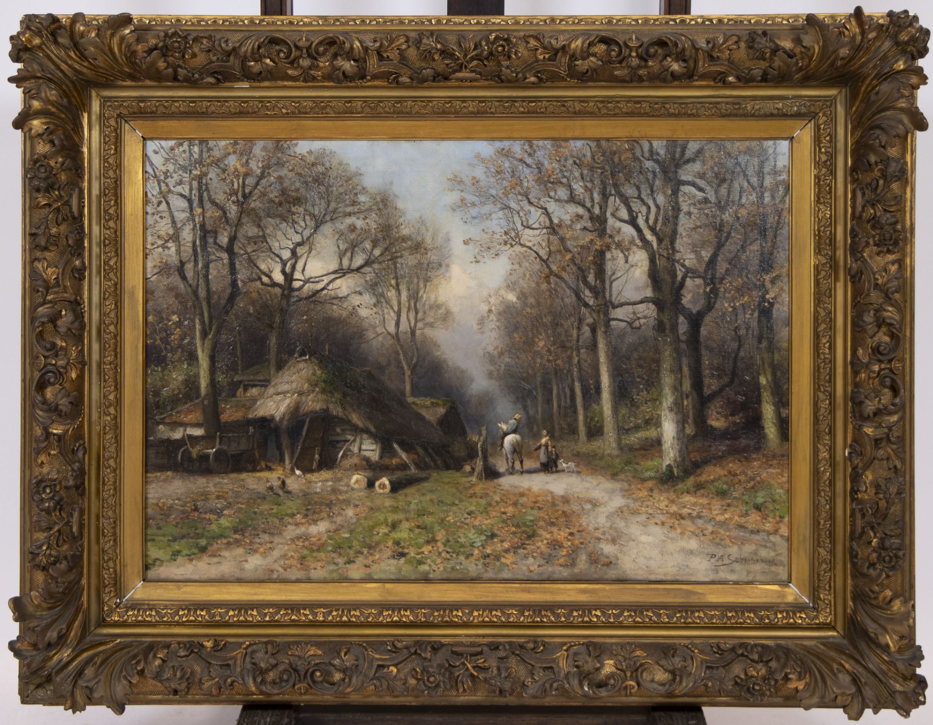 Pieter Adriaan C. SCHIPPERUS (1840-1929), oil on canvas Animated forest view, signed - Image 2 of 4