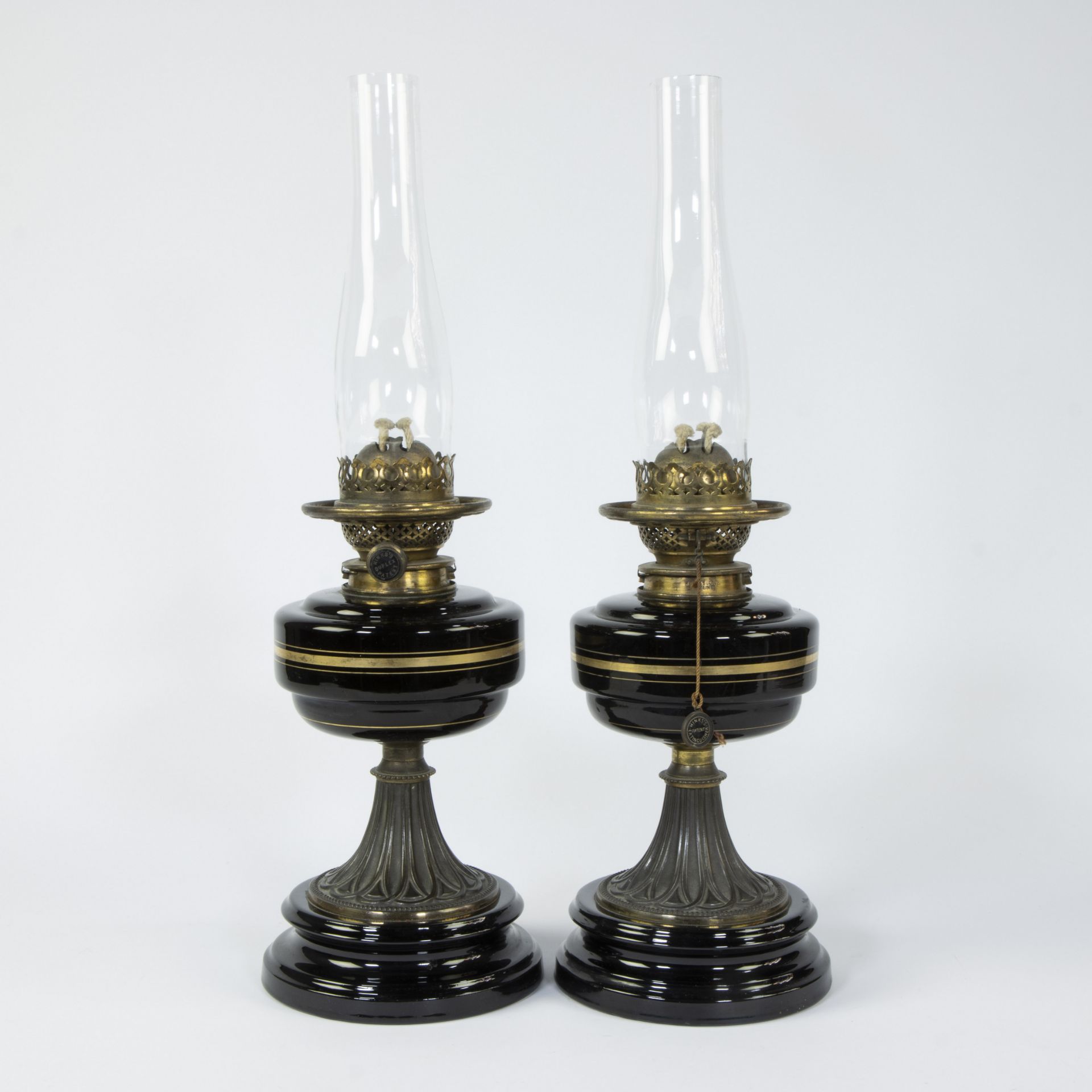 Pair of Napoleon III oil lamps - Bild 4 aus 5