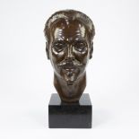 Jan ANTEUNIS (1896-1973), patinated bronze male head, signed and dated 1945