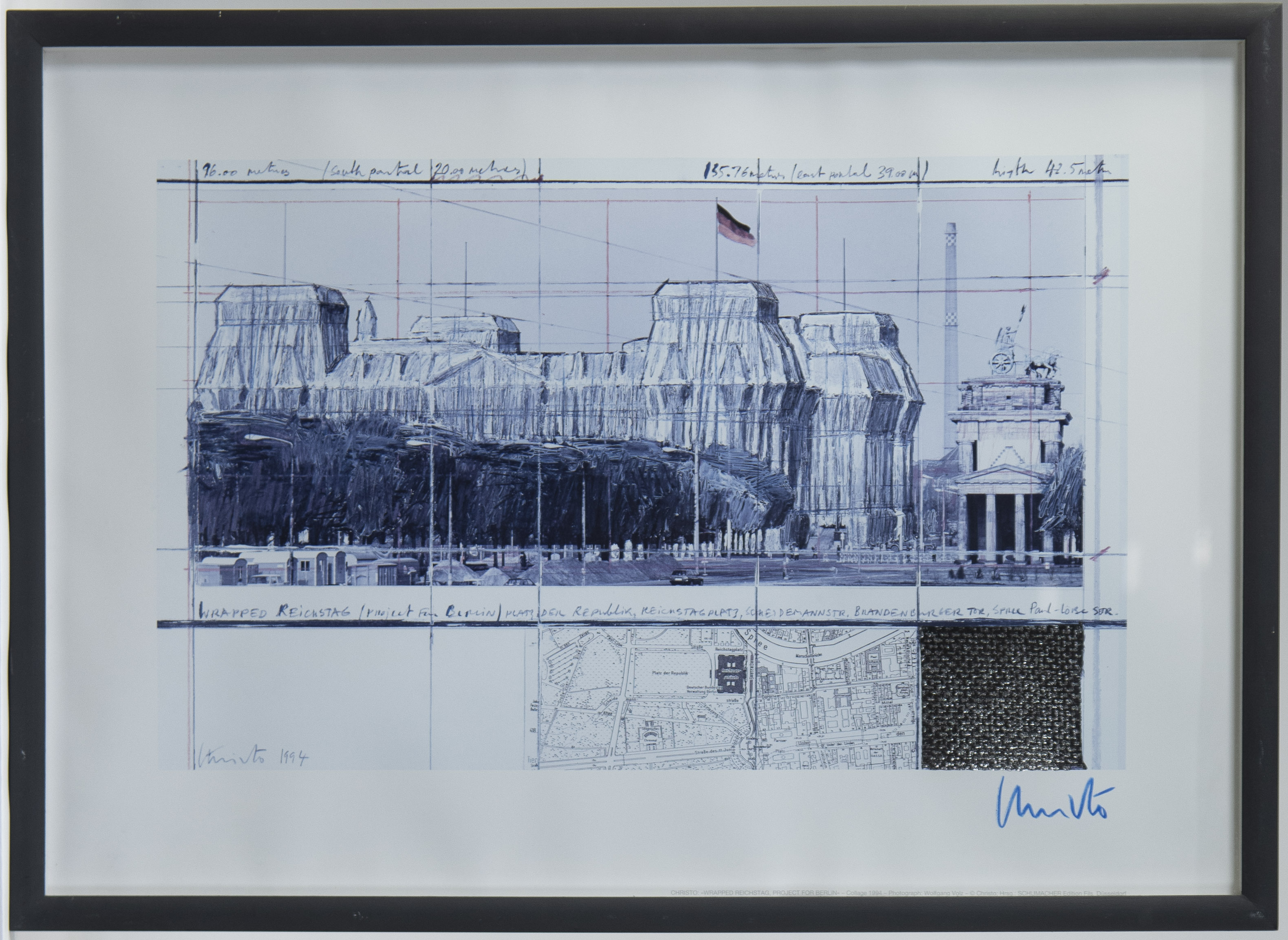 CHRISTO (1935-2020), offset lithography Projekt fur Berlin, Wrapped Reichstag, signed - Bild 2 aus 4