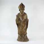 Oak statue of a bishop, 18th/19th century