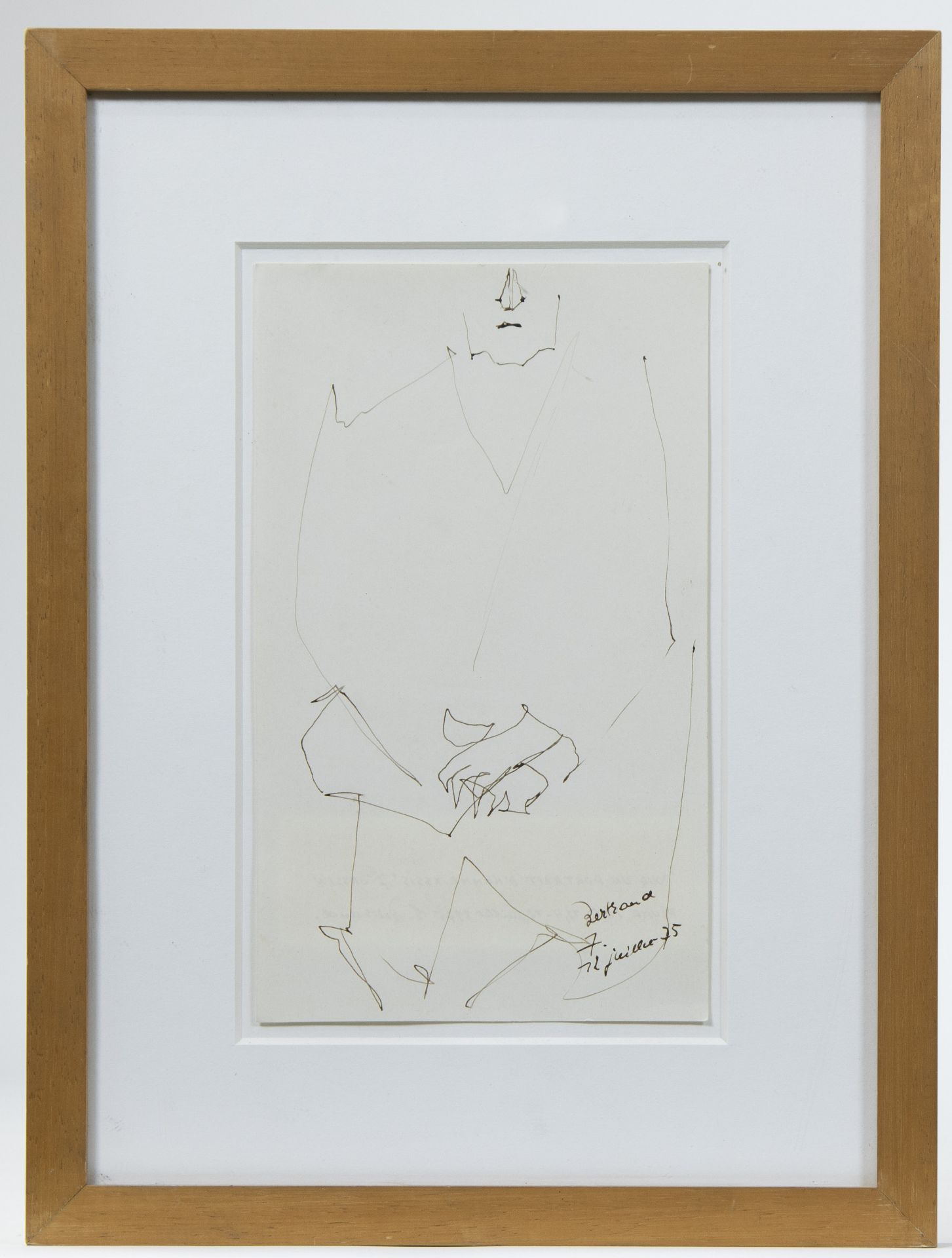 Gaston BERTRAND (1910-1994), ink drawing Personage, signed and dated '75 - Image 2 of 4