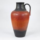 Vintage ceramic vase orange red, West Germany, 1960s, marked