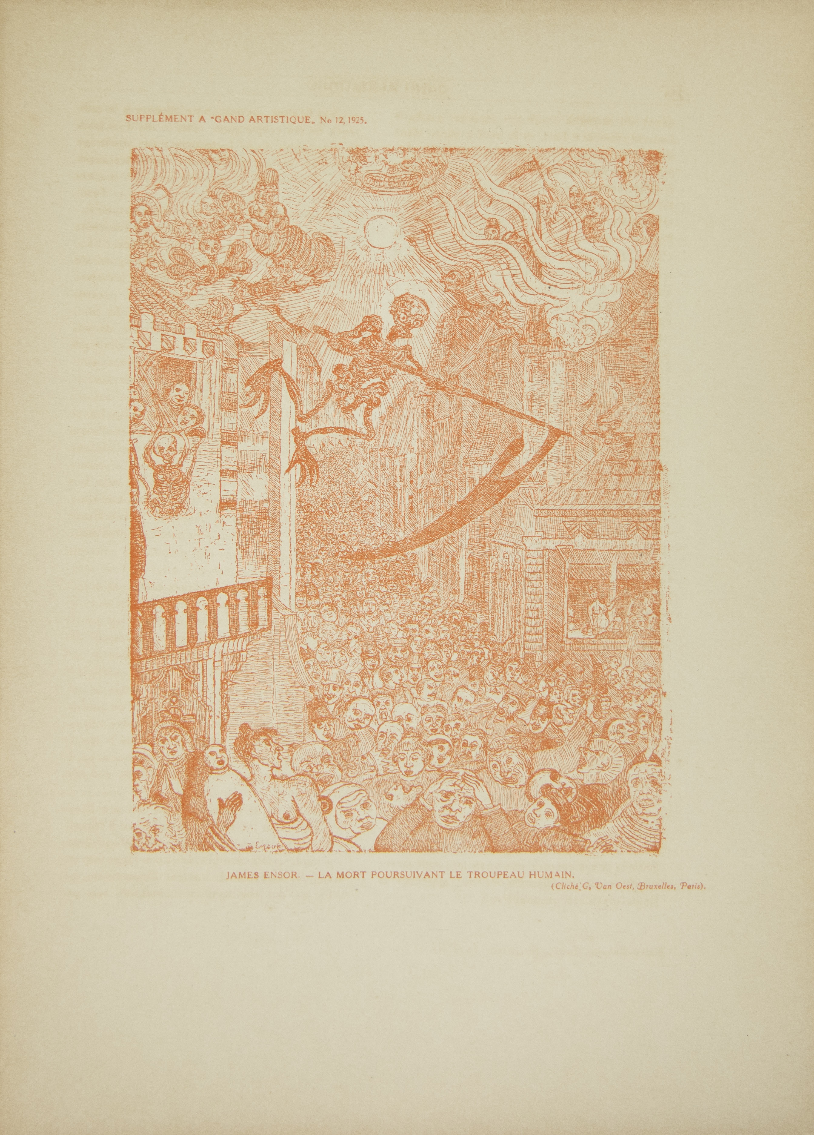 Kunsttijdschrift GAND ARTISTIQUE, James ENSOR, 1925 met supplement litho's 'Vengeance de Hop Frog' e - Image 3 of 3