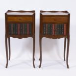Pair pretty attractive side cabinets with the front doors as book covers, Louis XVI style