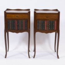 Pair pretty attractive side cabinets with the front doors as book covers, Louis XVI style