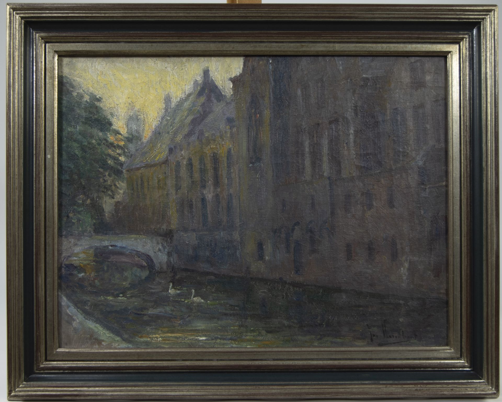 Jozef HORENBANT (1863-1956), oil on canvas Bridge view, signed - Image 2 of 4