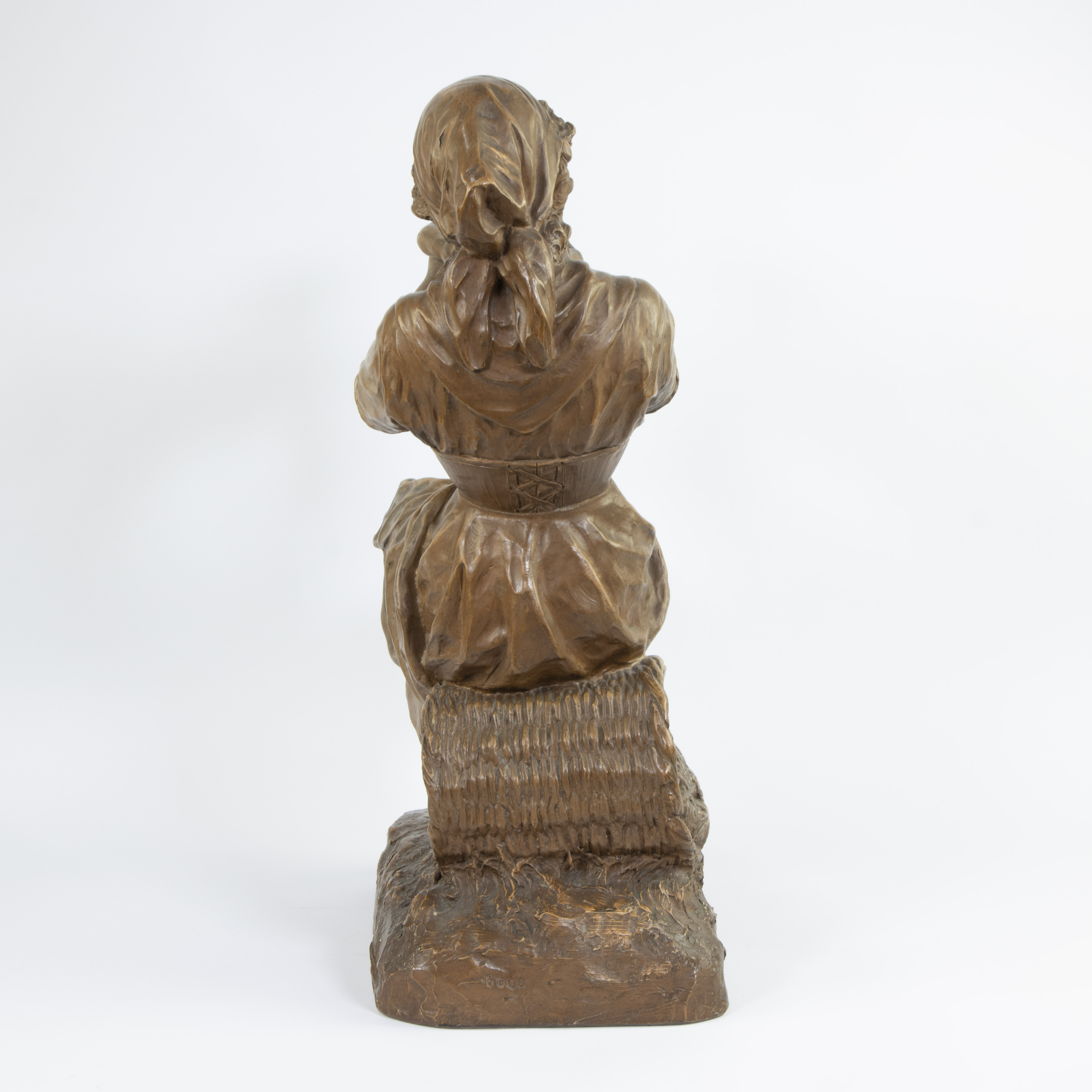 Terracotta sculpture of Mother and child, 19th century, signed Dublanc - Image 4 of 4