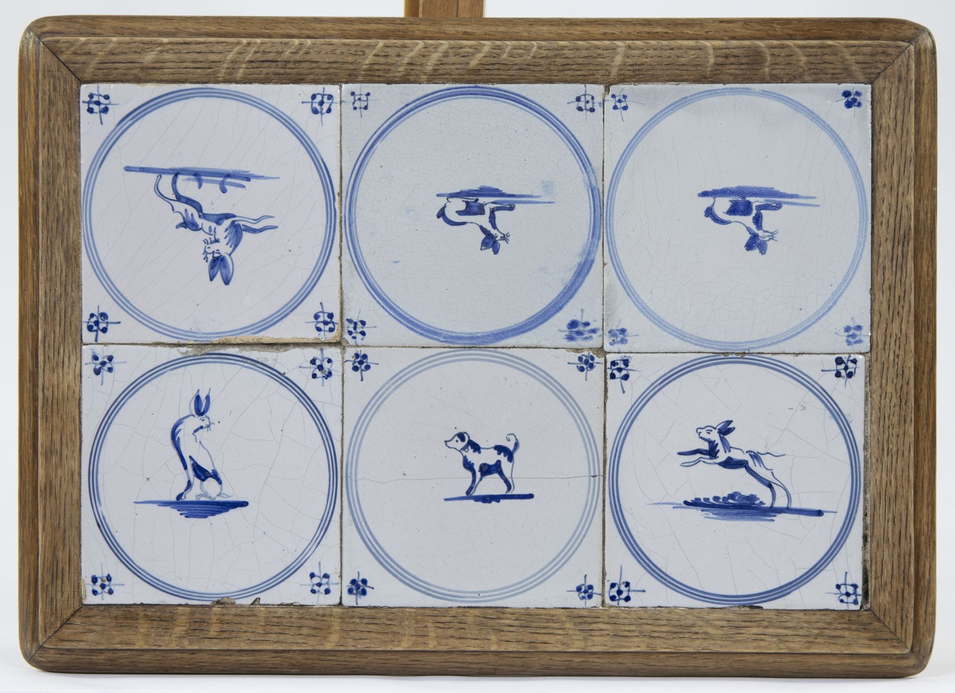 18 Delft tiles depicting animals, 18th/19th century, framed (table top) - Bild 2 aus 4