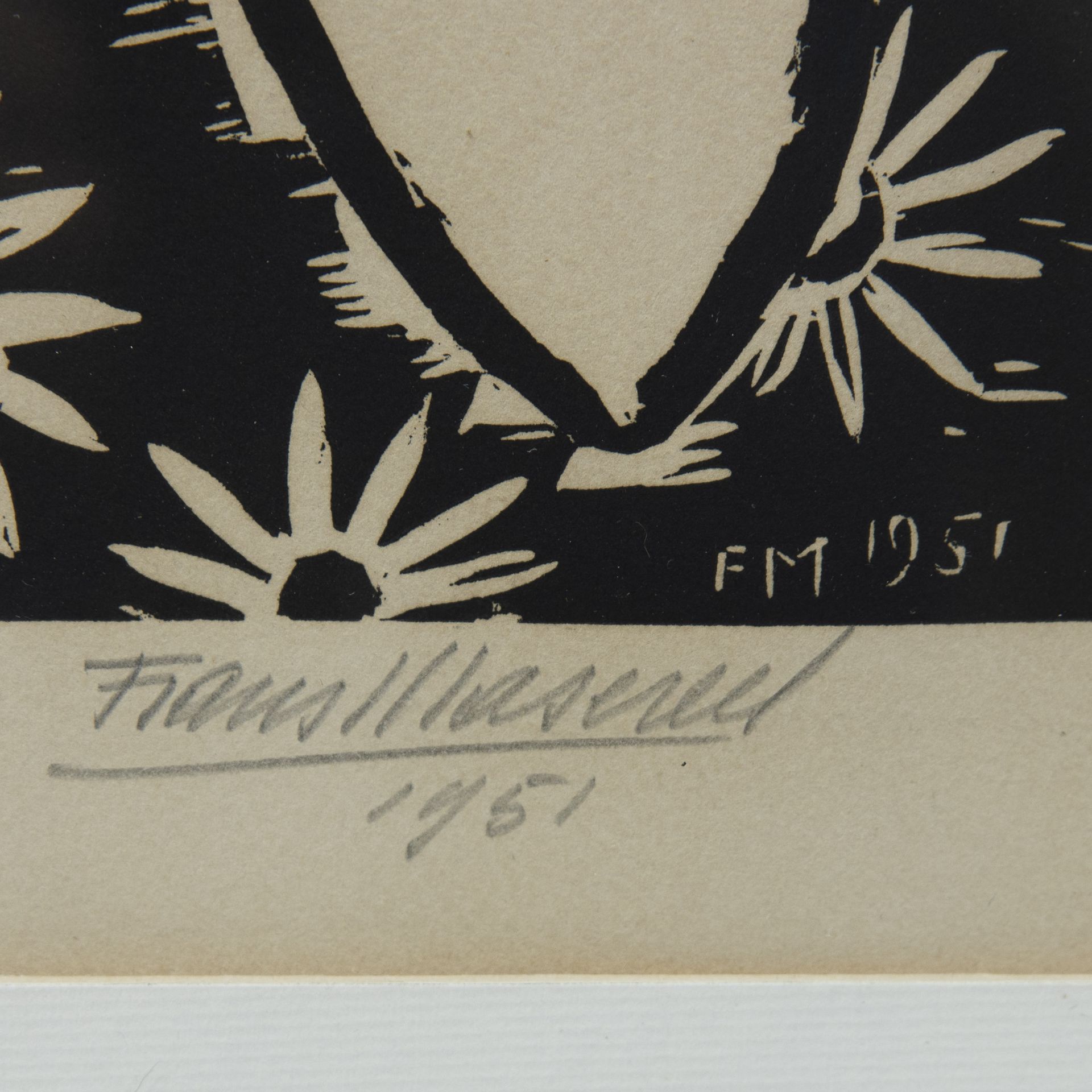 Frans MASEREEL (1889-1972), woodcut Fleurs, numbered XXXV/LV, signed and dated 1951 - Bild 3 aus 4