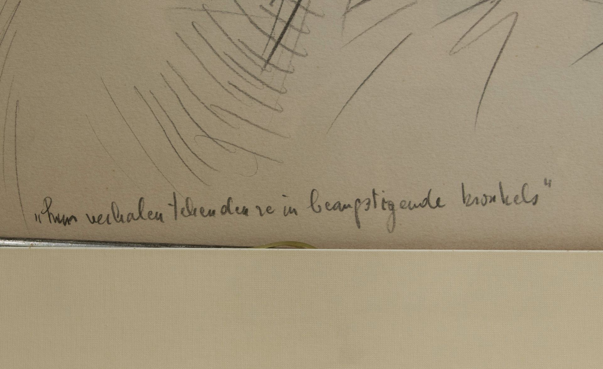 Hubert MINNEBO (1940), drawing 'Hun verhalen tekenden ze in beanstigende kronkels', signed and dated - Bild 4 aus 5