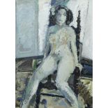 Oil on panel Seated nude, signed Boudry and dated '72