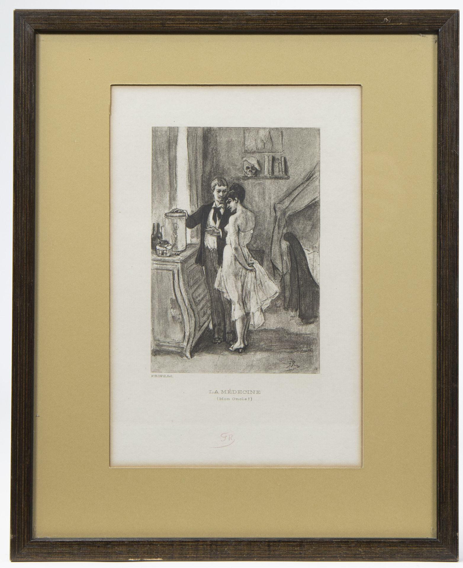 Félicien ROPS (1833-1898), lithograph La médecine (Mon oncle !), monogrammed in the plate and monogr - Bild 2 aus 3