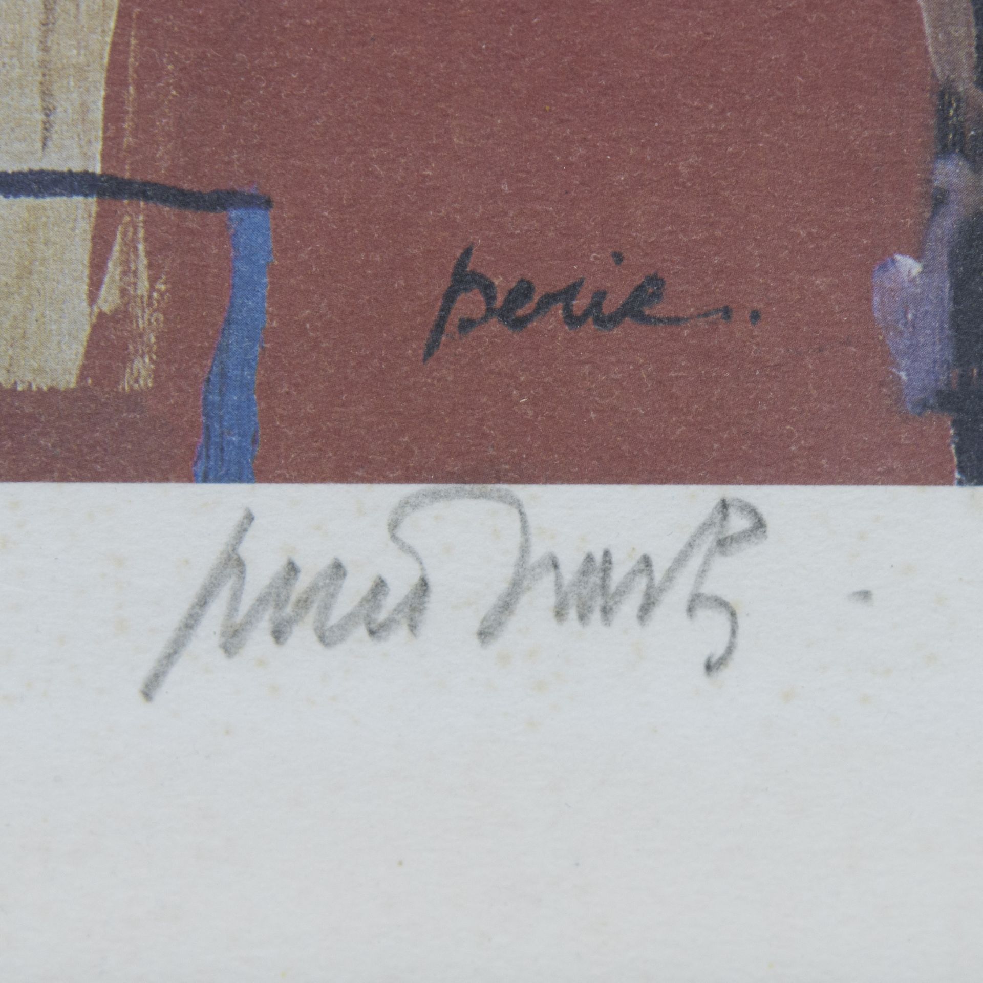 Frank DERIE (1946), colour lithograph Untitled, signed - Bild 3 aus 3