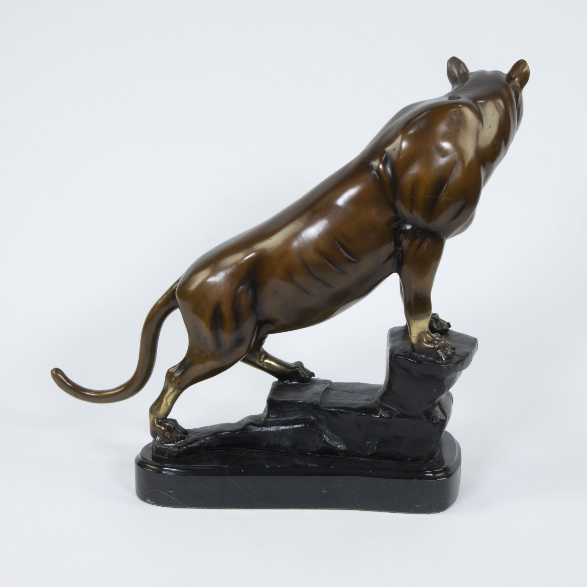 Panther in patinated spelter, signed Marino, numbered 14/500 and dated 2007 - Bild 3 aus 5