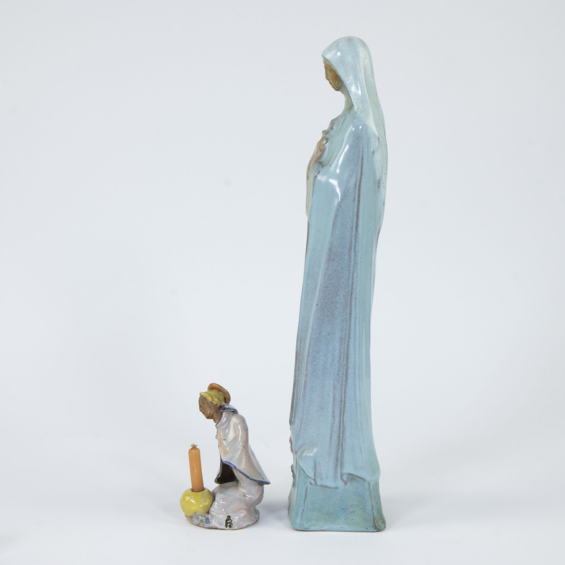 Domien INGELS (1881-1946), OLV and seated OLV in glazed ceramic and bronze medal - Image 2 of 5