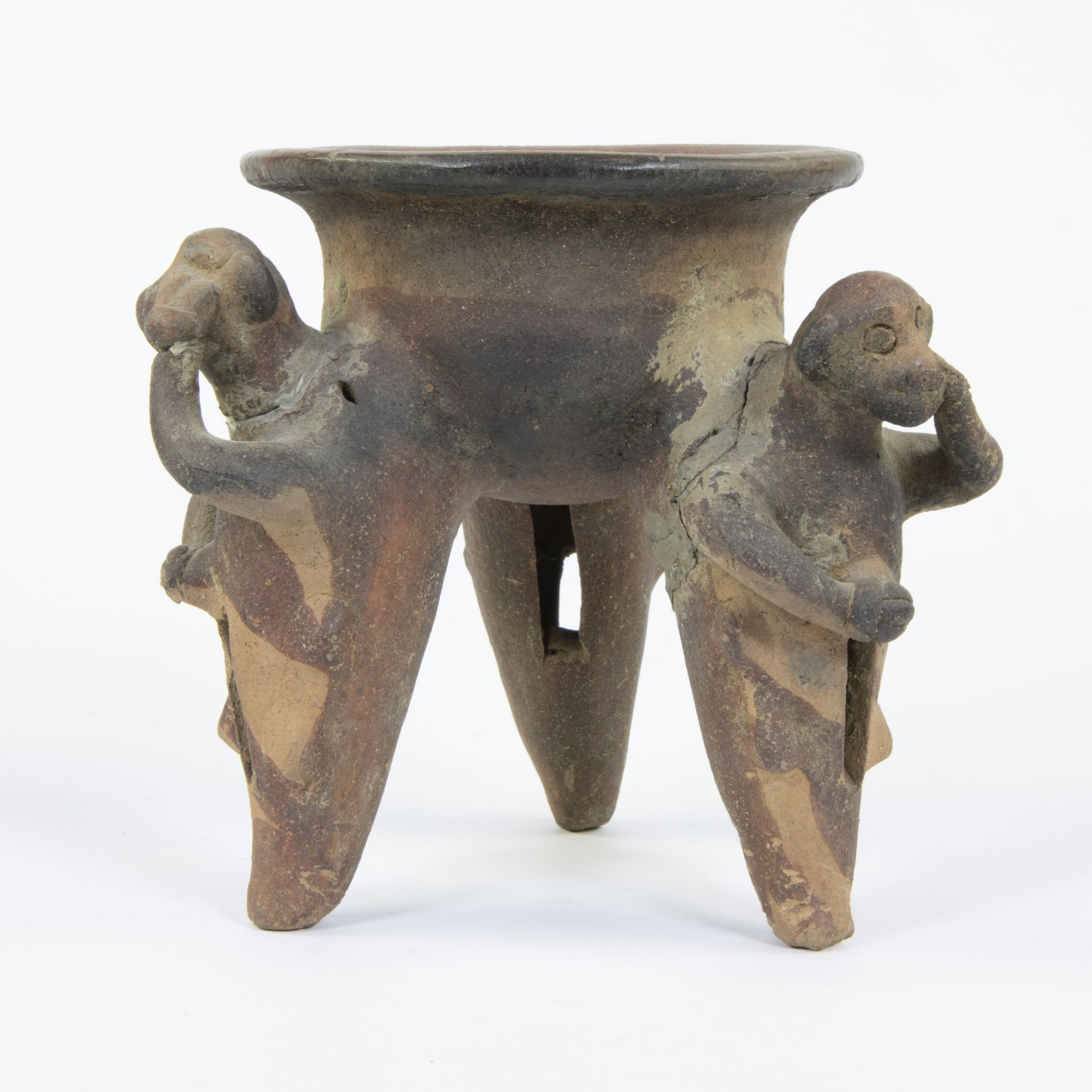 Ancient Pre Columbian Costa Rica earthenware tripot vessel - Bild 2 aus 5