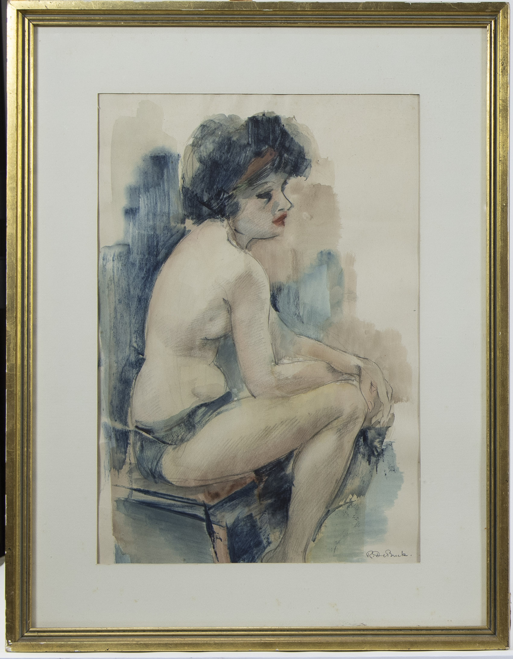 Raphael DE BUCK (1902-1986), 2 watercolours and a drawing, signed - Image 4 of 10