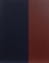 Amédée CORTIER (1921-1976), acrylic on canvas Blue-red, signed and dated 1973