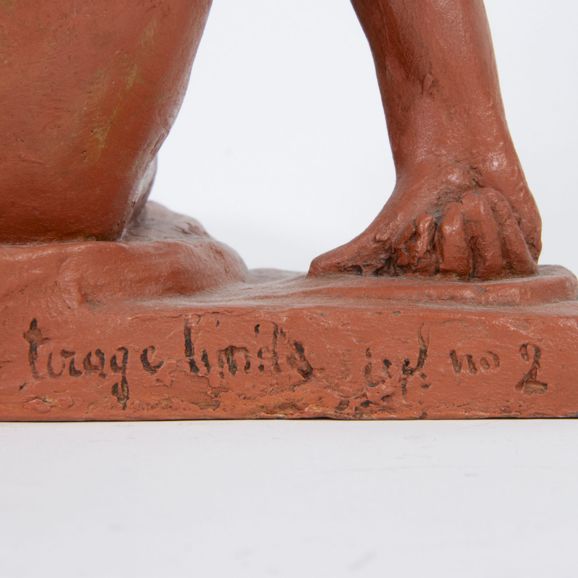 Maurice DEKORTE (1889-1971), terracotta of a seated nude, signed - Image 6 of 6