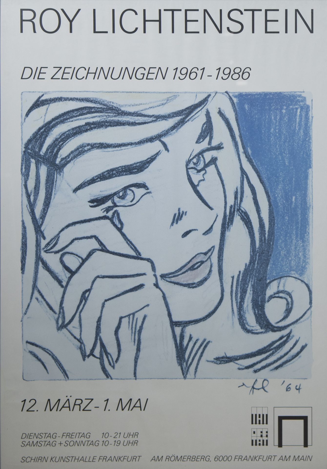 2 posters by Roy Lichtenstein 1964 and MIRO 1988, Schirn Kunsthalle Frankfurt, framed - Image 2 of 5