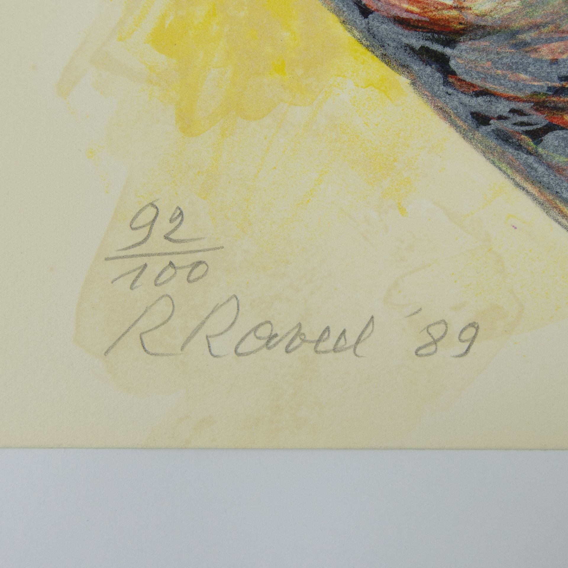 Roger RAVEEL (1921-2013), colour lithograph 'De lezer' 1989, numbered 92/100, signed and dated '89 - Image 2 of 2