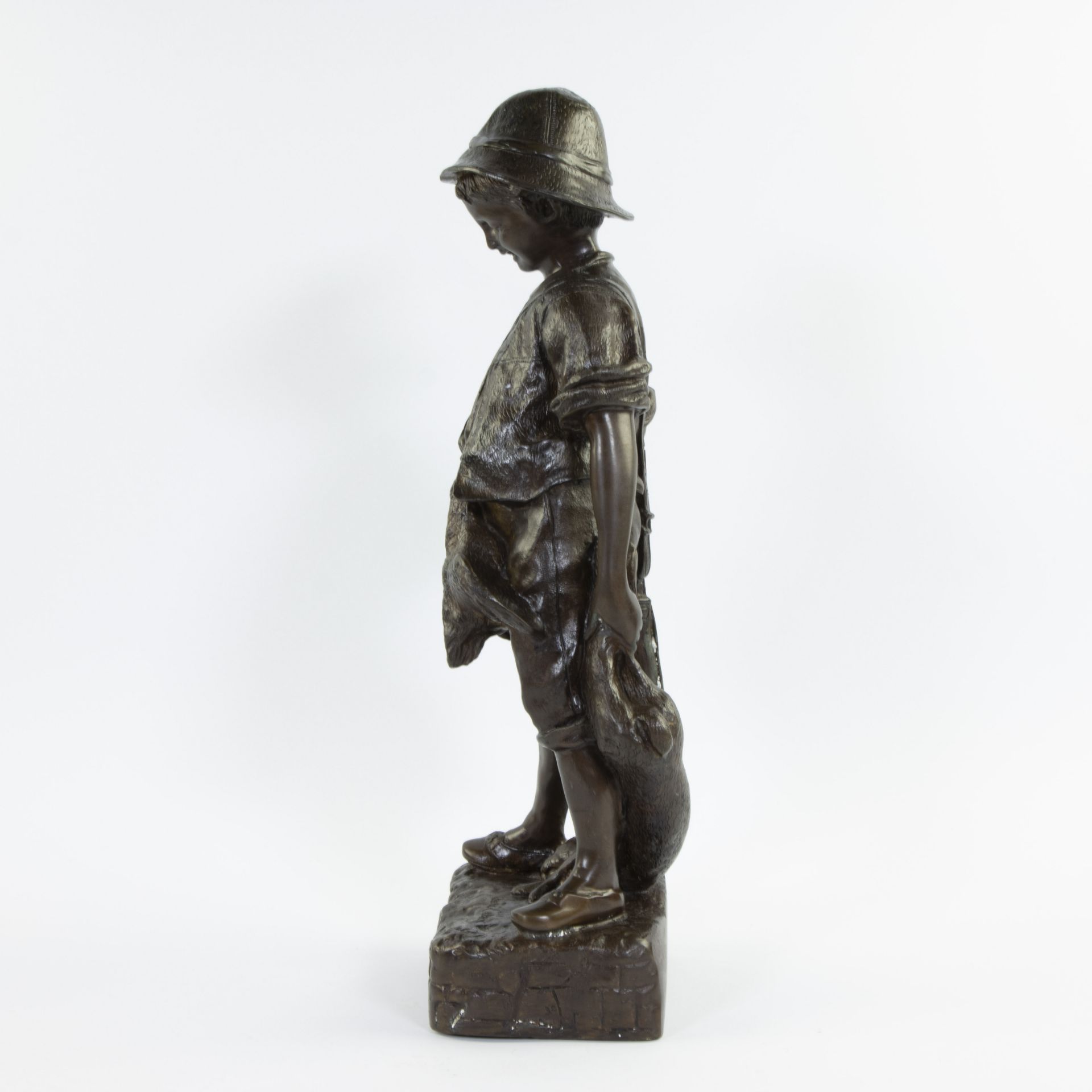 Auguste MOREAU (1834-1917), brown patinated bronze, Young Hunter, signed, posthumous edition - Image 2 of 5