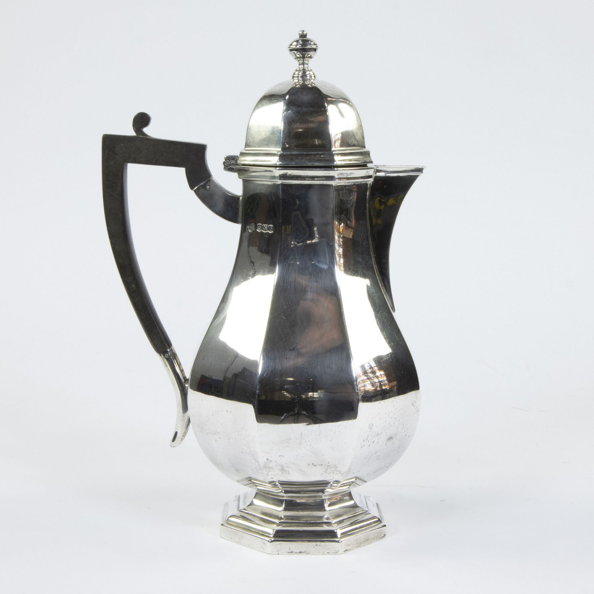 Silver coffee pot, English, G & S co The Goldsmiths & Silversmiths Company, weight 800 grams - Bild 3 aus 5