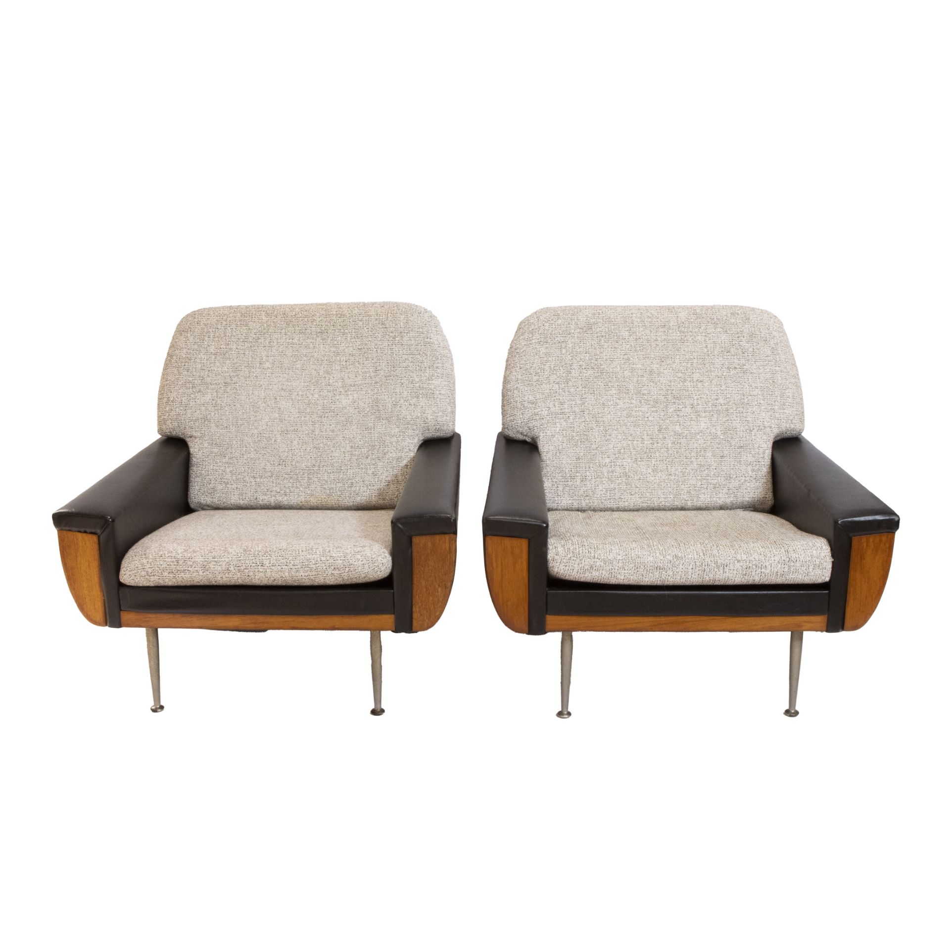 Vintage lounge in pallisander and black skai, three-seat and 2 one-seat, 1960s - Bild 2 aus 5