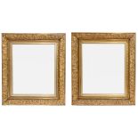 Pair of gold-plated rectangular mirrors