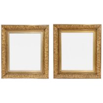 Pair of gold-plated rectangular mirrors