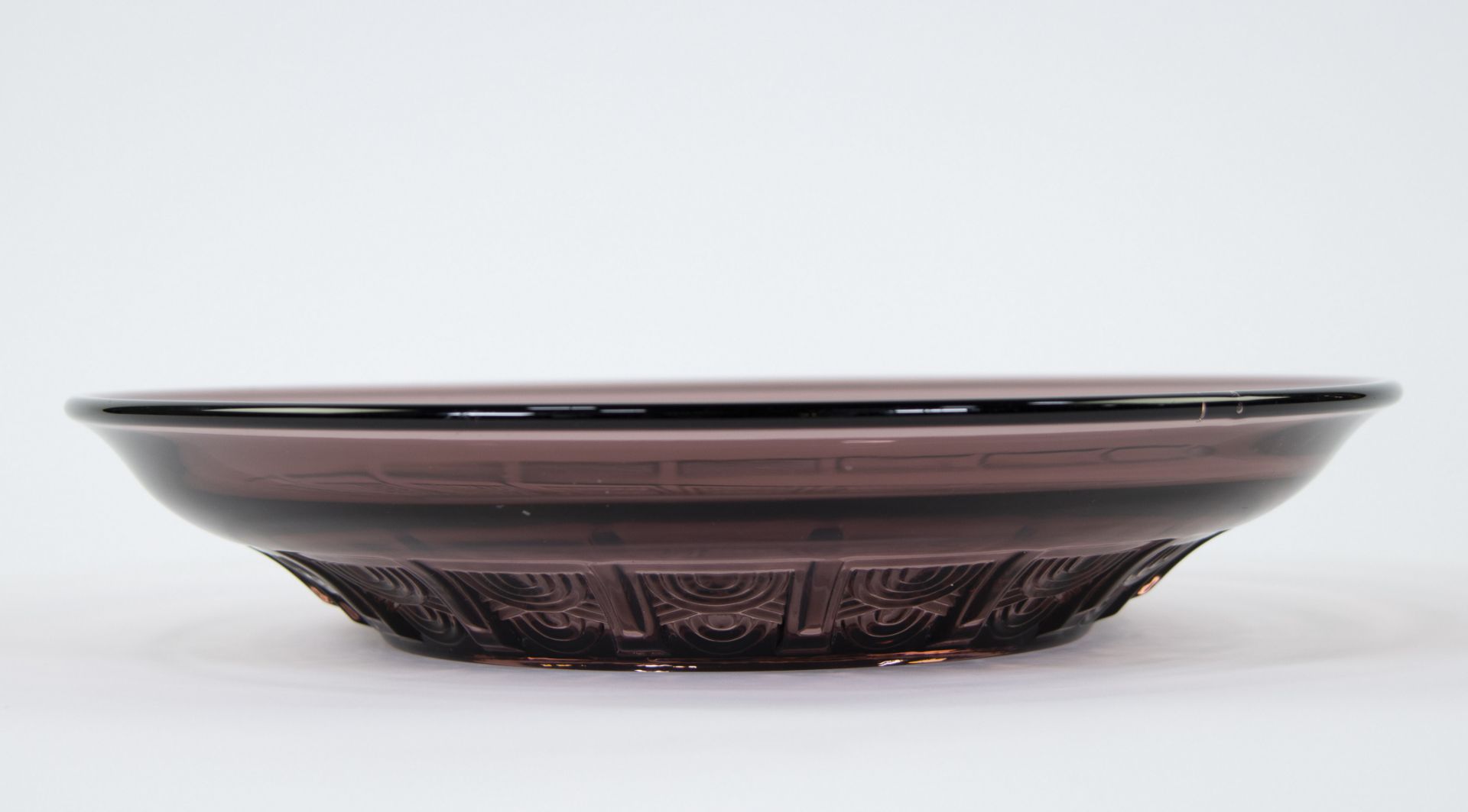 Art Deco glass dish, marked VSL - Image 2 of 3