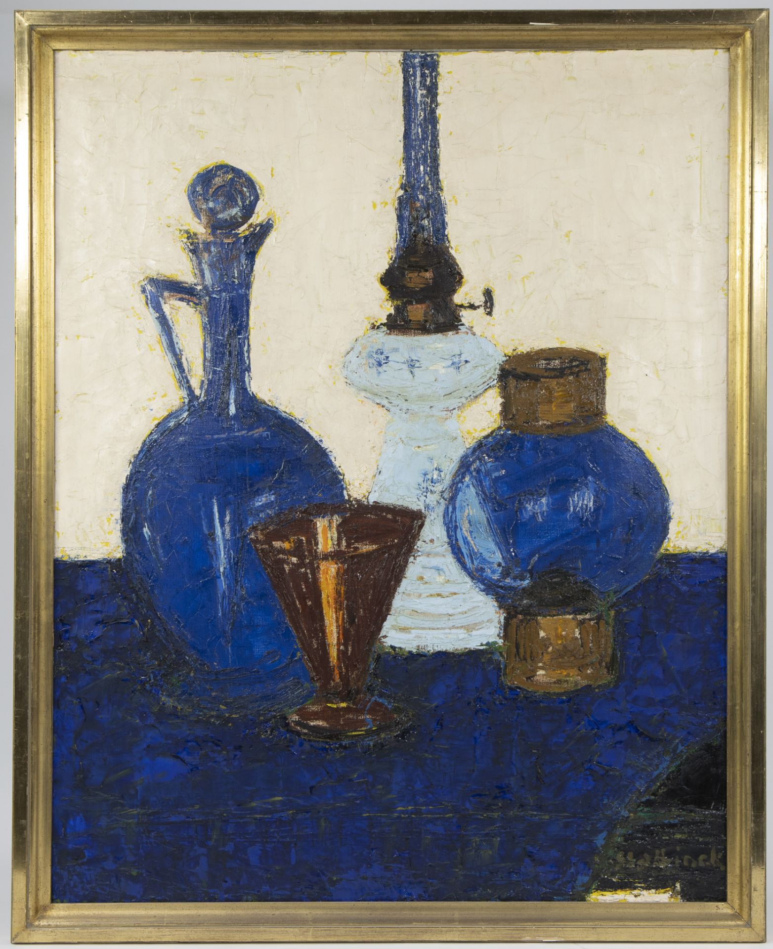 Rik SLABBINCK (1914-1991), oil on canvas Still life with oil lamp, signed - Image 2 of 4