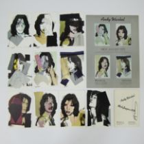 Series of ten colour screen prints Andy Warhol Mick Jagger on light cardboard. Ten cards and invitat