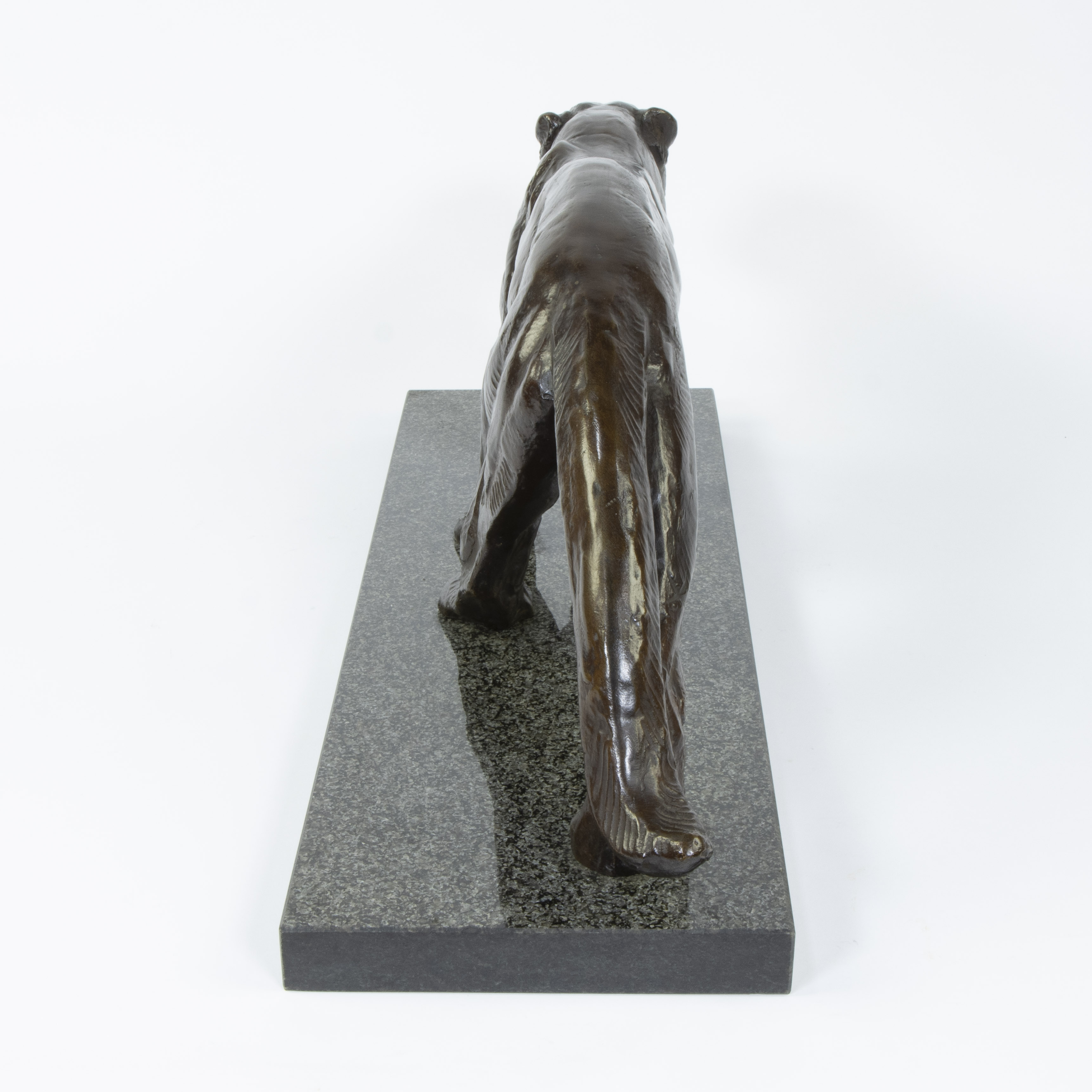 Bronze Art Deco panther on marble base, circa 1930s - Image 3 of 5