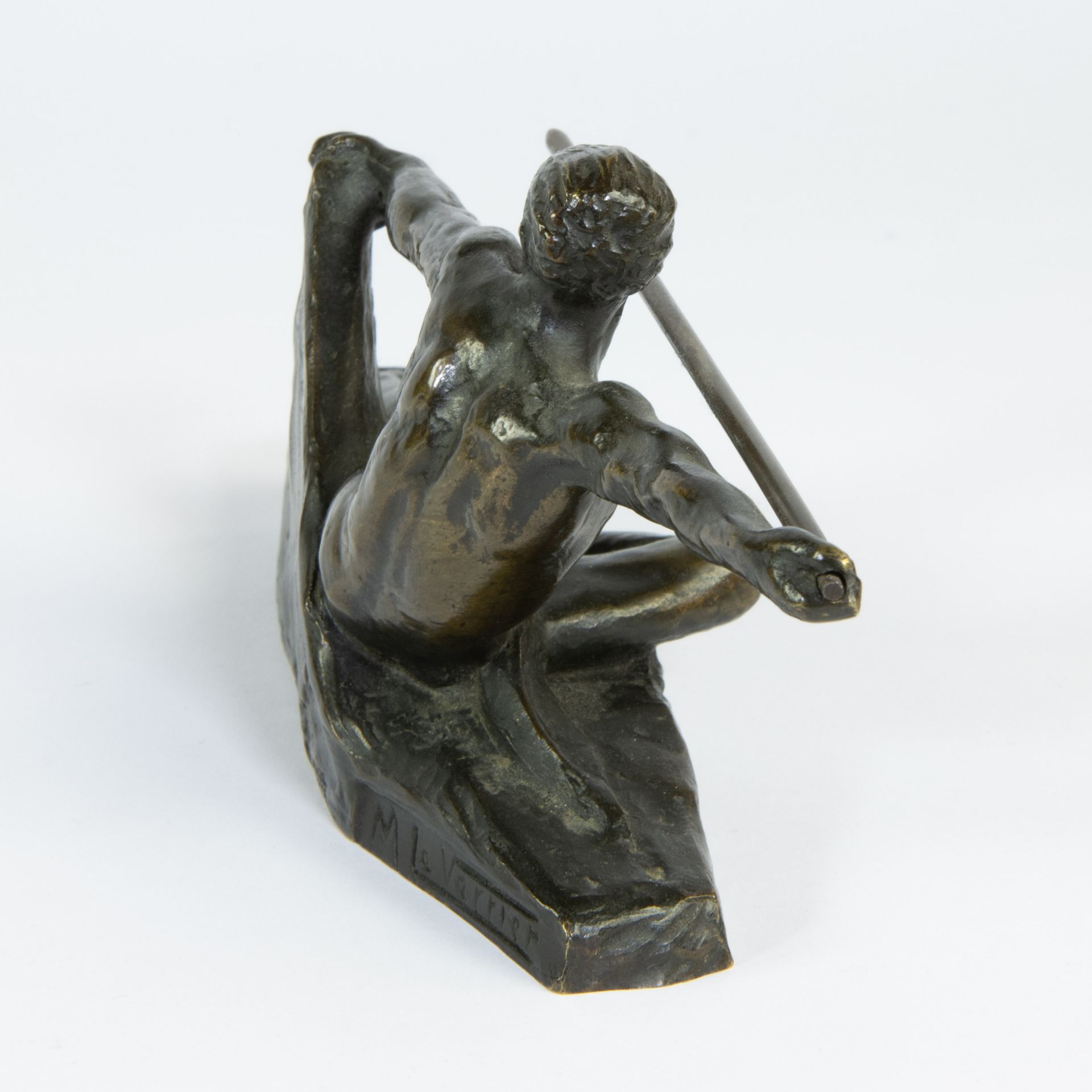 Max LE VERRIER (1891-1973,) Bronze, the javelin thrower, signed - Image 4 of 5