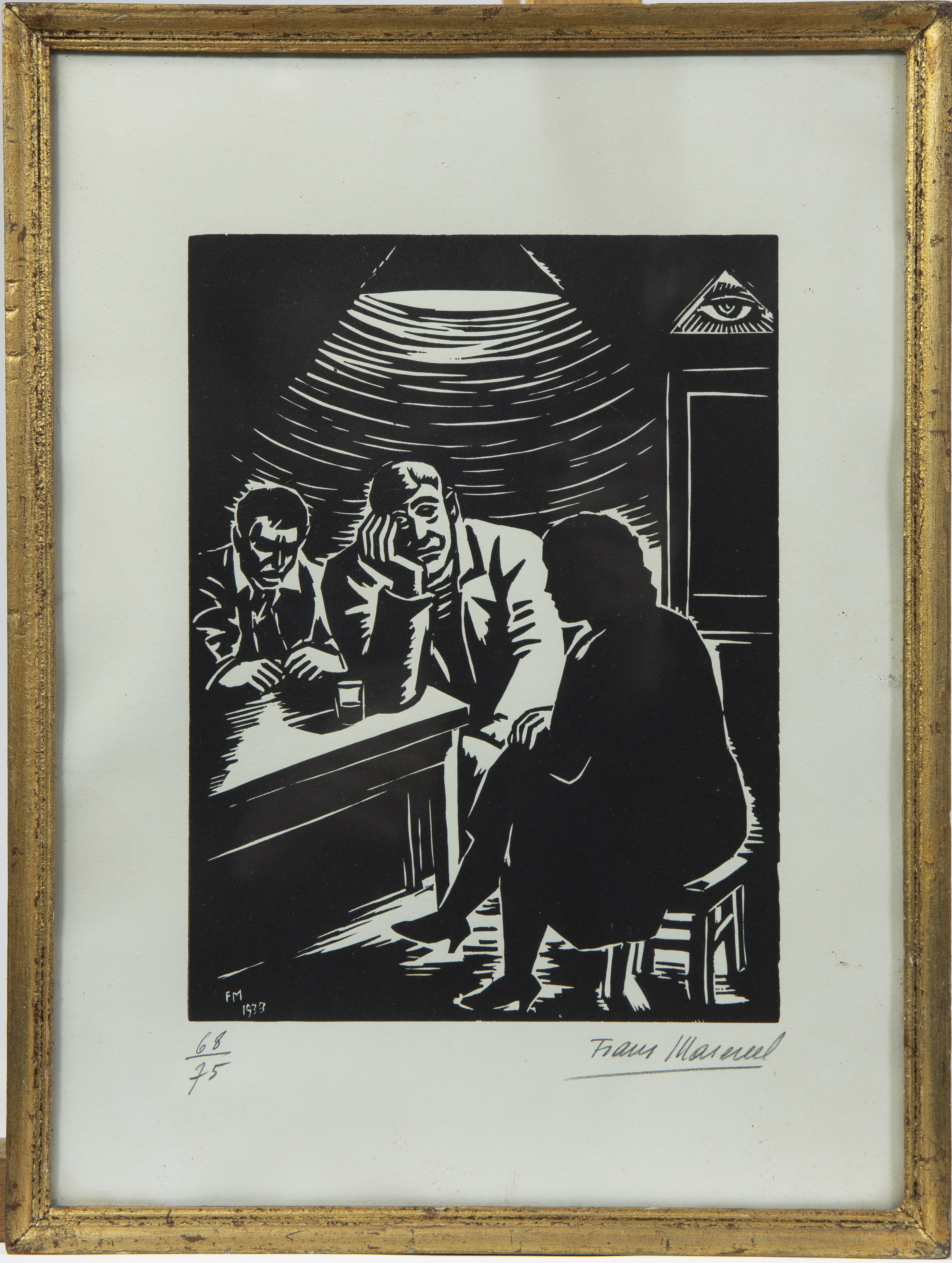 Frans MASEREEL (1889-1972), woodcut numbered 68/75, signed and dated 1938 - Bild 2 aus 4